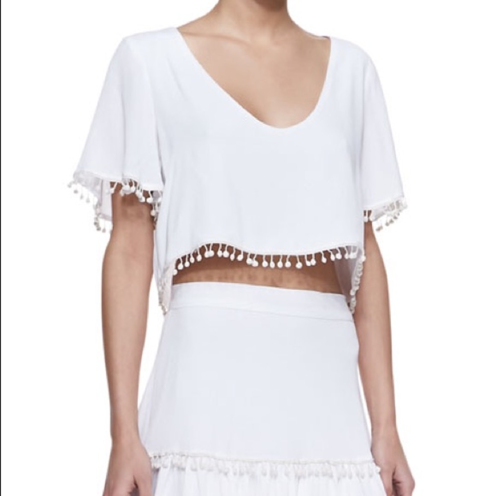 For Love and Lemons Chica Fringe-Trim Crop Top